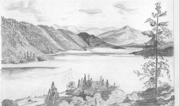 Озеро Байкал рисунок карандашом