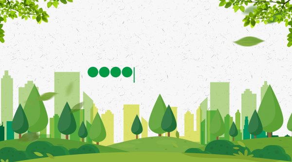 Зелёный город мультяшный