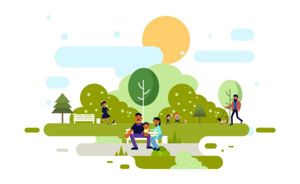 Люди в парке вектор