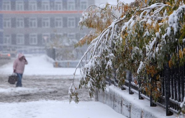Первый снег в городе