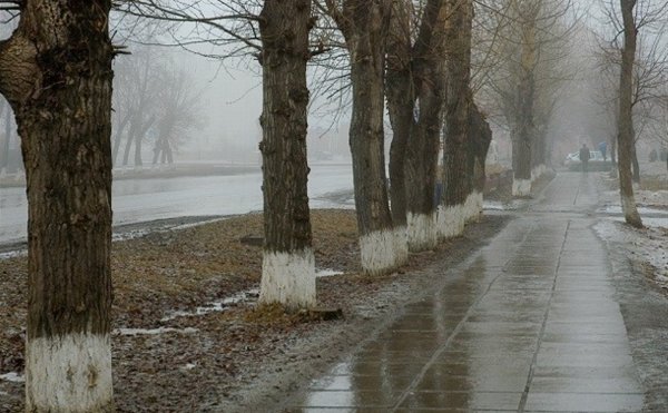 Пасмурная зима в городе