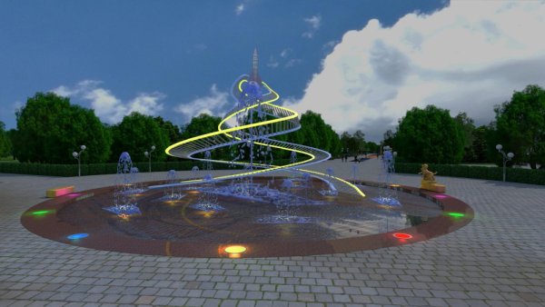 Фонтан в парке Терешковой в Челябинске