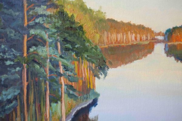 Картина Левитана Лесное озеро