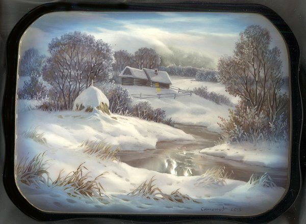 Лаковая миниатюра Федоскино Симонов