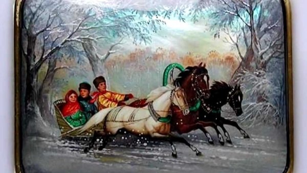 Лаковая миниатюра Федоскино тройка