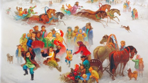 Федоскинская лаковая живопись тройка