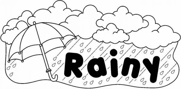Rainy weather раскраска