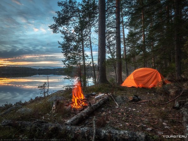 Карелия Карелия костер дети