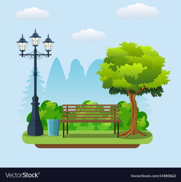 Скамейка для парка векторный