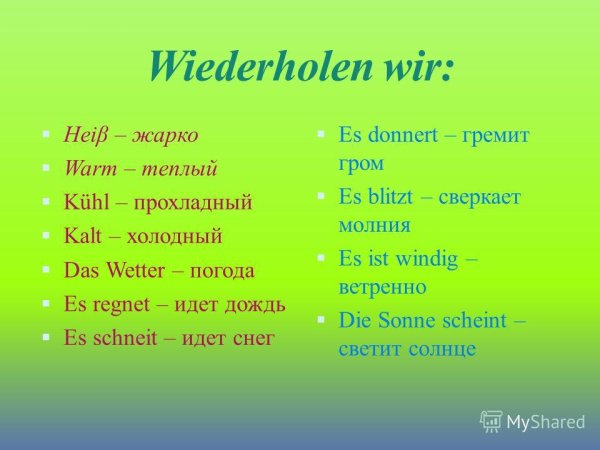Погода на немецком языке