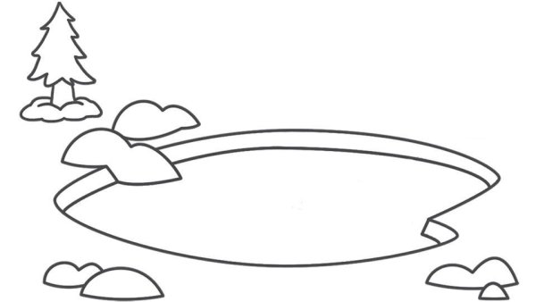 Озеро раскраска