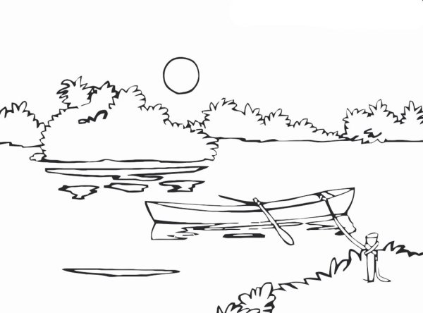 Озеро раскраска