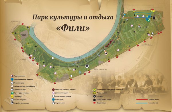 Схема Филевского парка