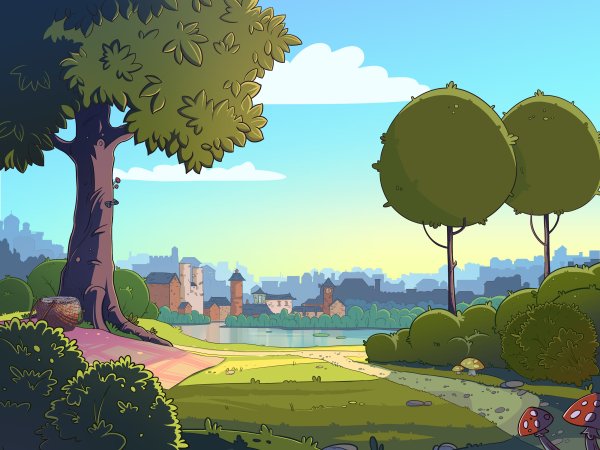 Фон мультяшного парка