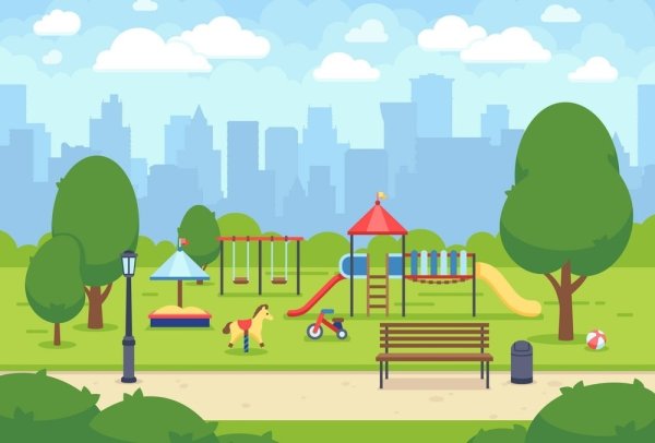 Детская площадка пейзаж