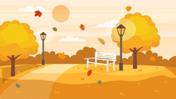 Осенний пейзаж векторный