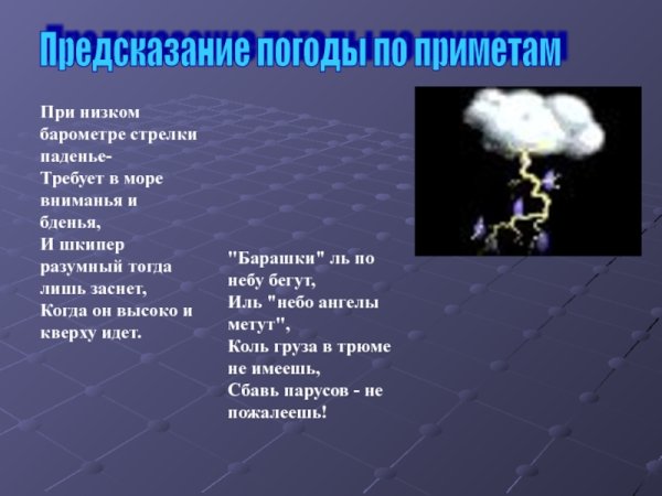 Приметы предсказания погоды