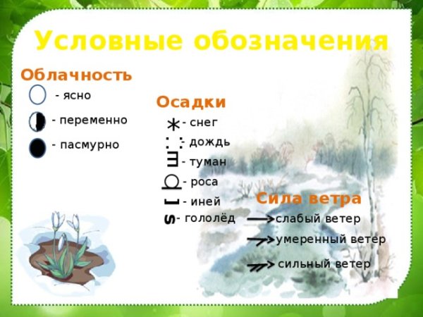 Обозначение осадков