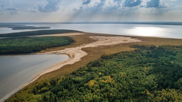 Солёное озеро в Курганской области Медвежье