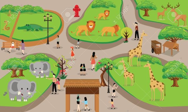 Карта зоопарка мультяшная