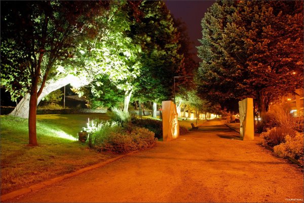 Ландшафтный парк ночью Германия ночь