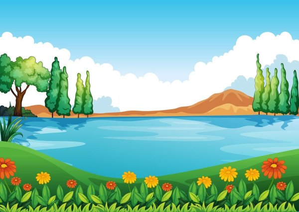 Фон водоема для детей