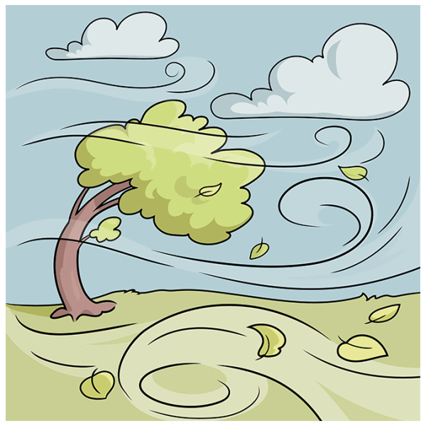 Ветер иллюстрация