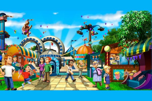 Парк аттракционов мультяшный