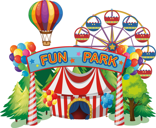 Парк аттракционов на прозрачном фоне