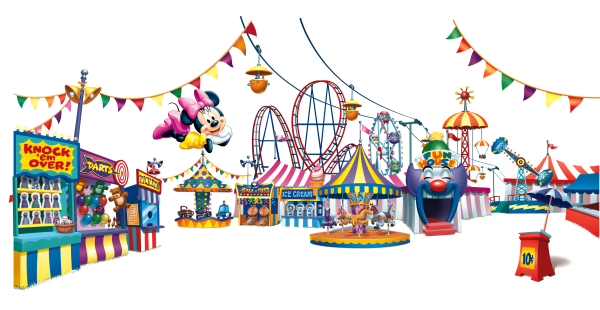 Парк аттракционов на прозрачном фоне