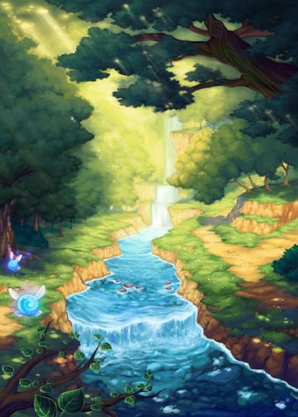 Сказочный лес с рекой