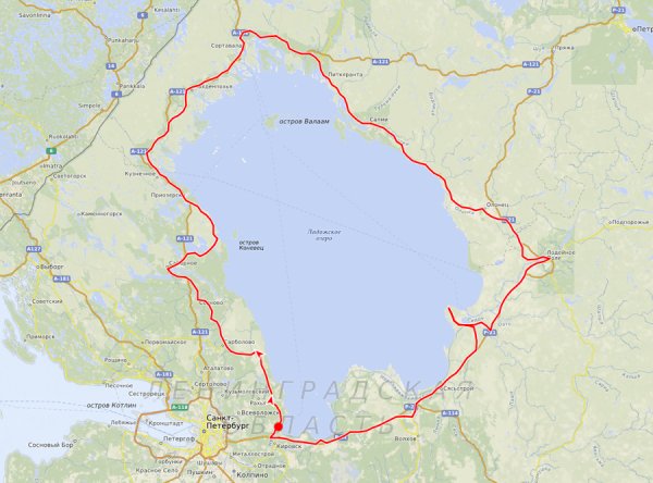 Ладожское озеро на карте