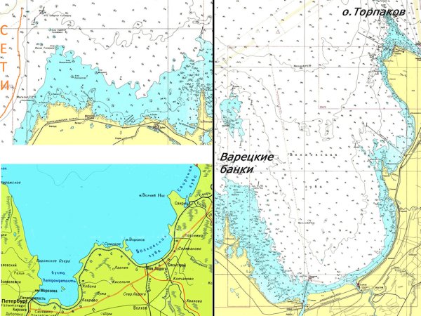 Шлиссельбургская губа Ладожского озера карта