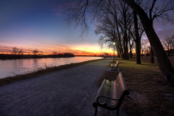 Вечер закат парк
