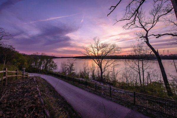 Вечер закат парк