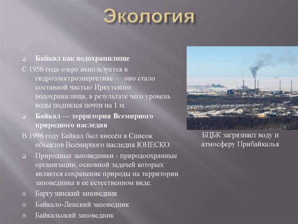 Экология Байкала презентация