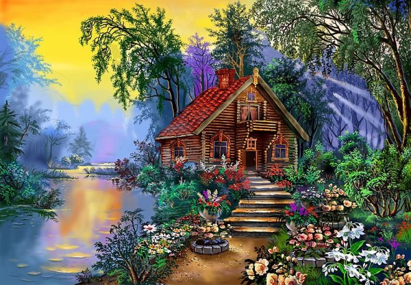 Сказочный домик на воде