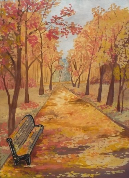 Рисование осенний парк
