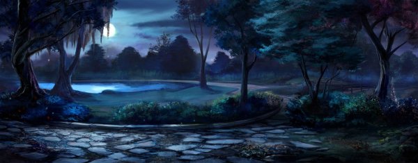 Аниме парк ночью