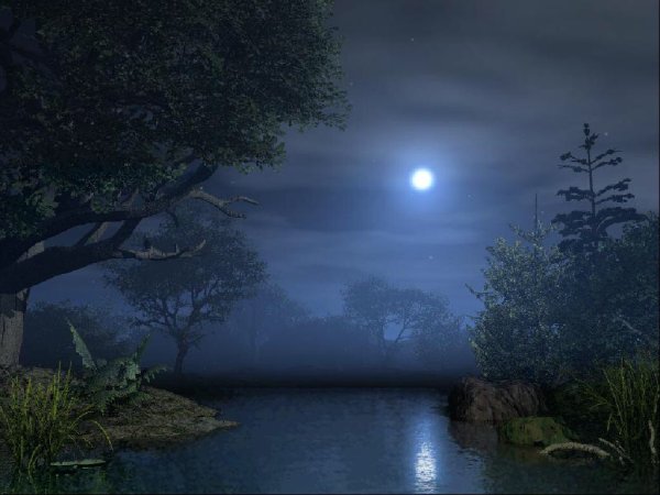 Озеро под луной