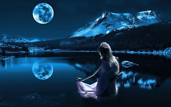 Девушка в лунном свете