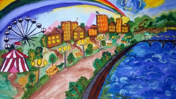 Детские рисунки города