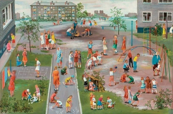 Дина Ельцева дети во дворе