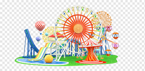 Парк аттракционов на прозрачном фоне