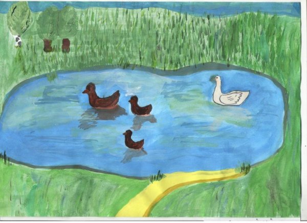 Озеро детский рисунок