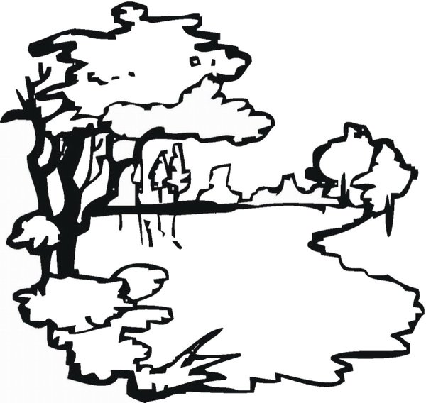 Озеро раскраска