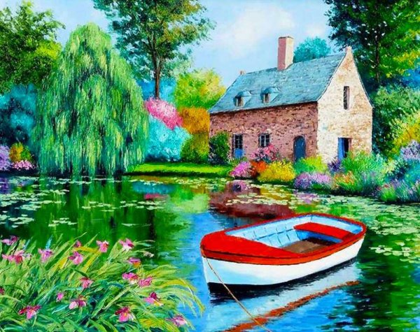 Жан-Марк Жаньячик картины с лодкой