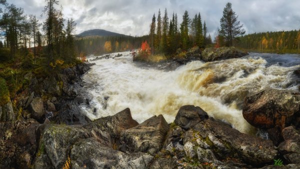 Водопад Киваккакоски в Карелии