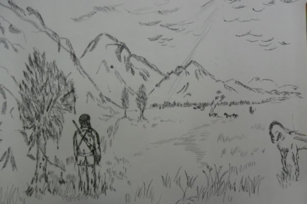 Иллюстрация к рассказу Бежин луг карандашом