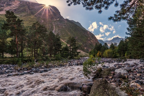 Терскол речка Приэльбрусье